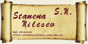 Stamena Milešev vizit kartica